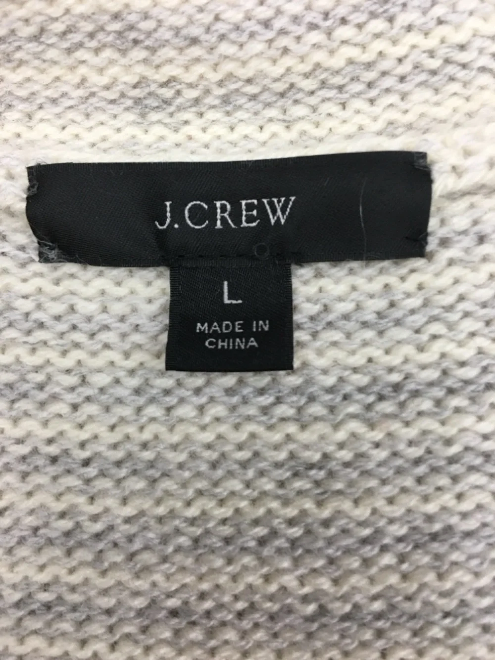 J.Crew Wool-cashmere Blend Roll-neck  Sweater Pullover In Gray Micro Stripe L